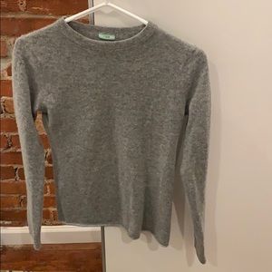Gray cashmere long sleeve t shirt